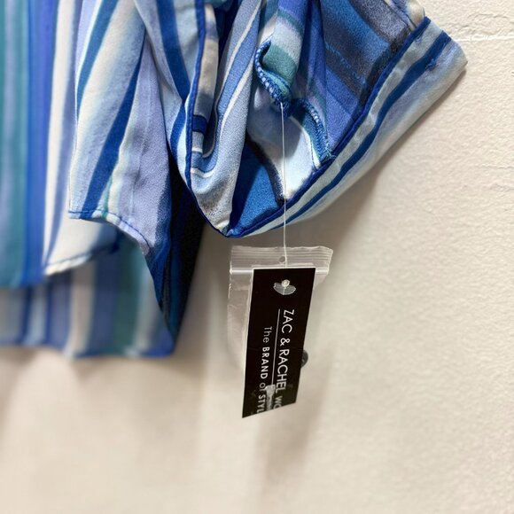 ZAC & RACHEL Woman, Blue and White Striped Blouse, NWT, 1X - Picture 6 of 7